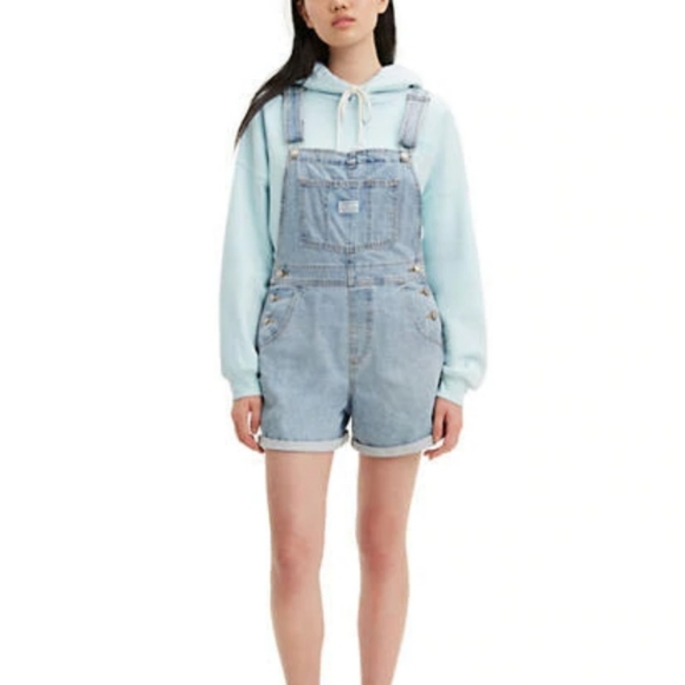LEVI'S Vintage Denim Shortalls Short Overalls - Picture 4 of 10